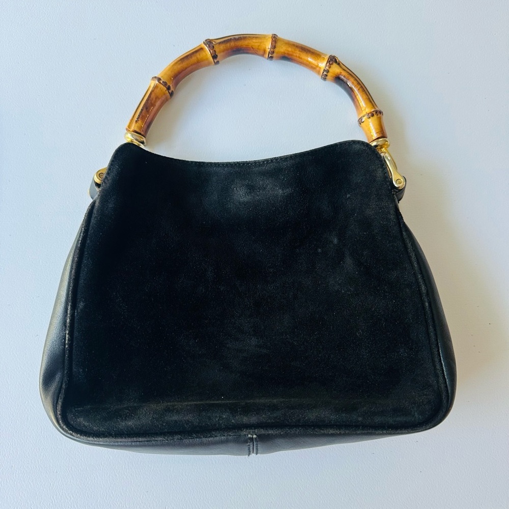 Suede bamboo mini bag